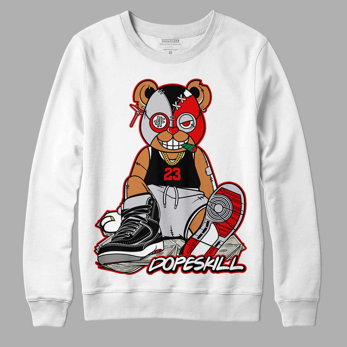 Jordan 2 Retro "Black Cement" DopeSkill Sweatshirt Greatest Graphic Streetwear - White