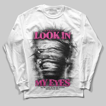 Pink Sneakers DopeSkill Long Sleeve T-Shirt Look In My Eyes Graphic Streetwear - White
