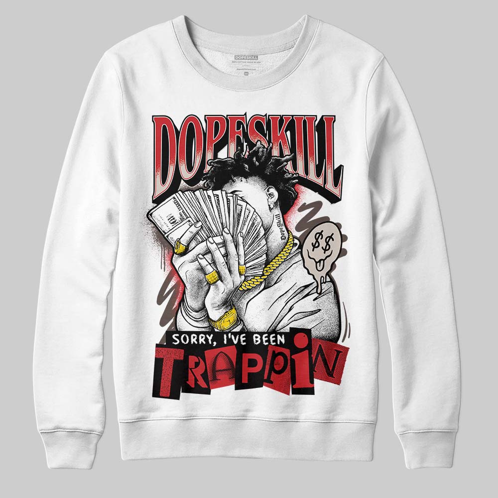 Adidas Samba OG Cloud White Better Scarlet Supplier Colour DopeSkill Sweatshirt Sorry I've Been Trappin Graphic Streetwear - White