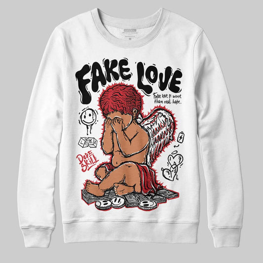 Jordan 1 High OG “Ruby” DopeSkill Sweatshirt False Love Graphic Streetwear - White