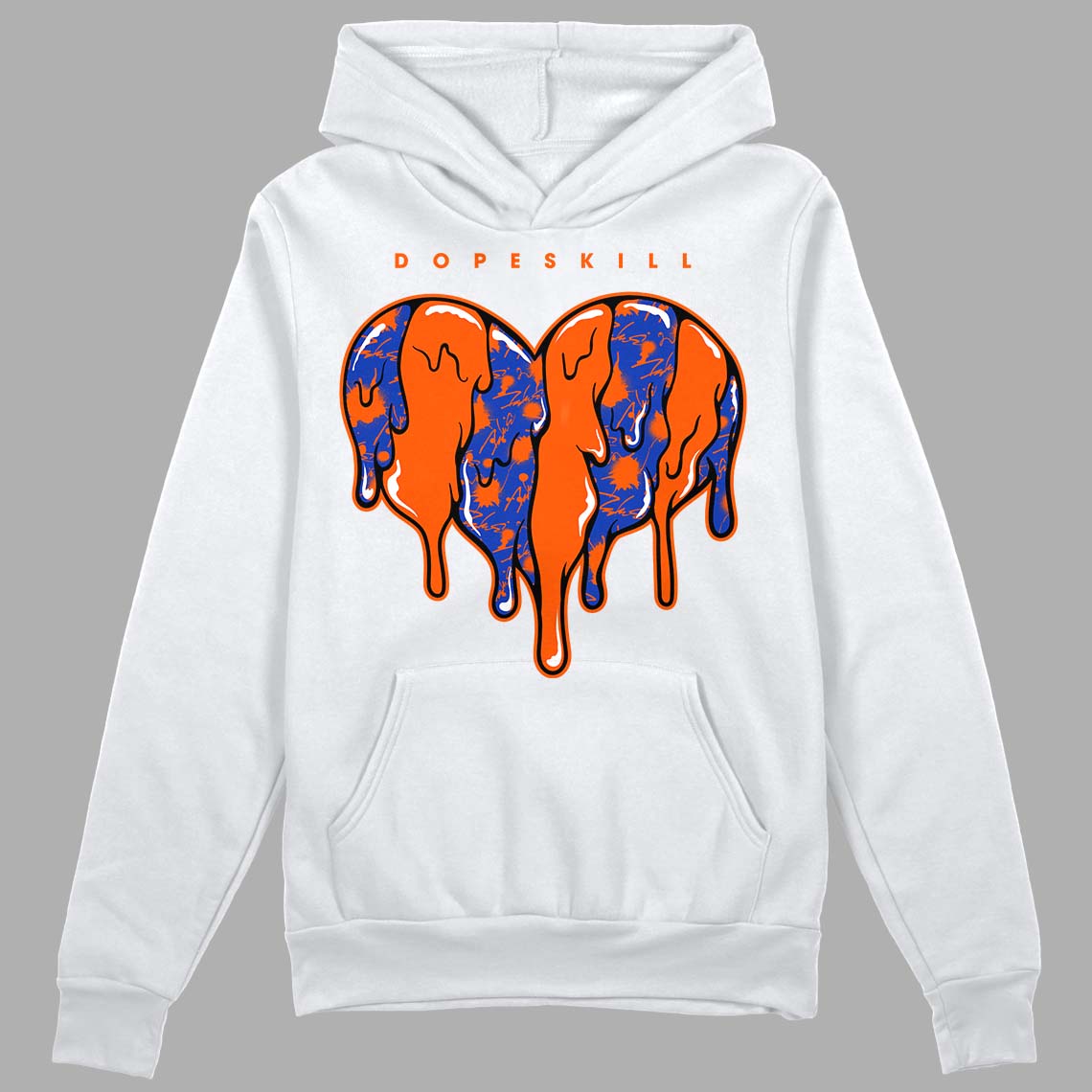 Dunk Low Futura Orange Blaze DopeSkill Hoodie Sweatshirt Slime Drip Heart Graphic Streetwear - White