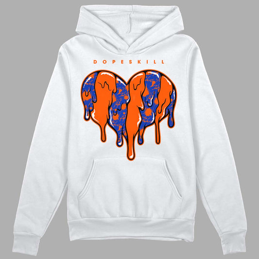 Dunk Low Futura Orange Blaze DopeSkill Hoodie Sweatshirt Slime Drip Heart Graphic Streetwear - White