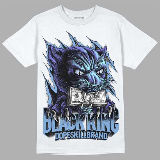 Jordan 5 Retro University Blue DopeSkill T-Shirt Black King Graphic Streetwear - White 