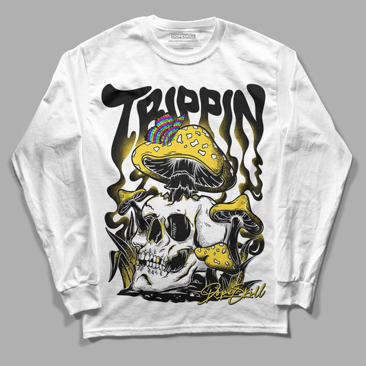 Jordan 4 Tour Yellow Thunder DopeSkill Long Sleeve T-Shirt Trippin Graphic Streetwear - White