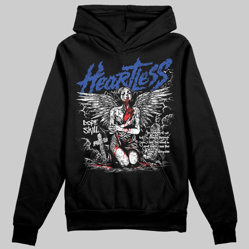 Royal Blue Sneakers DopeSkill Hoodie Sweatshirt Heartless Graphic Streetwear - Black