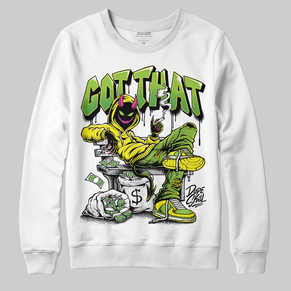 Neon Green Sneakers DopeSkill Sweatshirt Got That Graphic Streetwear - White 