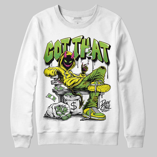 Neon Green Sneakers DopeSkill Sweatshirt Got That Graphic Streetwear - White 