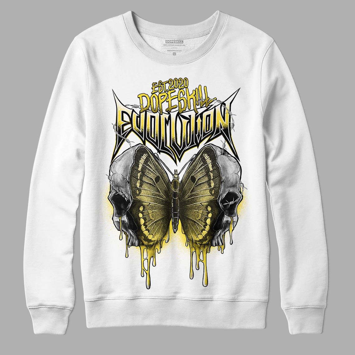 Jordan 11 Low 'Yellow Snakeskin' DopeSkill Sweatshirt DopeSkill Evolution Graphic Streetwear - White