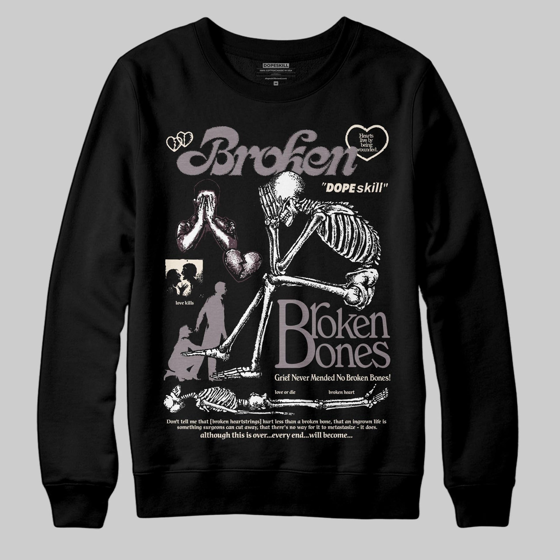 A Ma Maniére x Air Jordan 6 Retro “Smoky Mauve”⁠ DopeSkill Sweatshirt Broken Bones Graphic Streetwear - Black