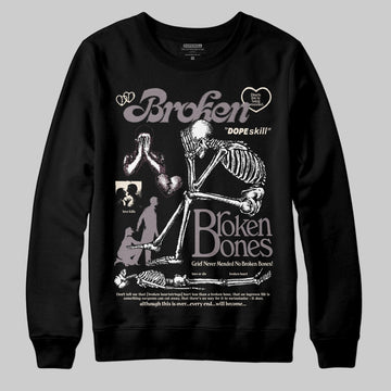 A Ma Maniére x Air Jordan 6 Retro “Smoky Mauve”⁠ DopeSkill Sweatshirt Broken Bones Graphic Streetwear - Black