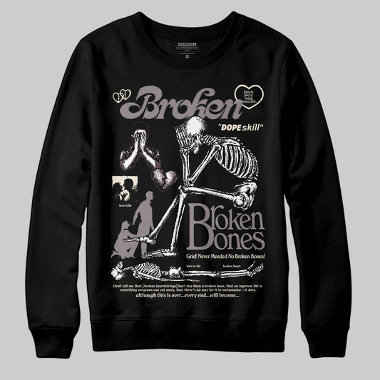 A Ma Maniére x Air Jordan 6 Retro “Smoky Mauve”⁠ DopeSkill Sweatshirt Broken Bones Graphic Streetwear - Black