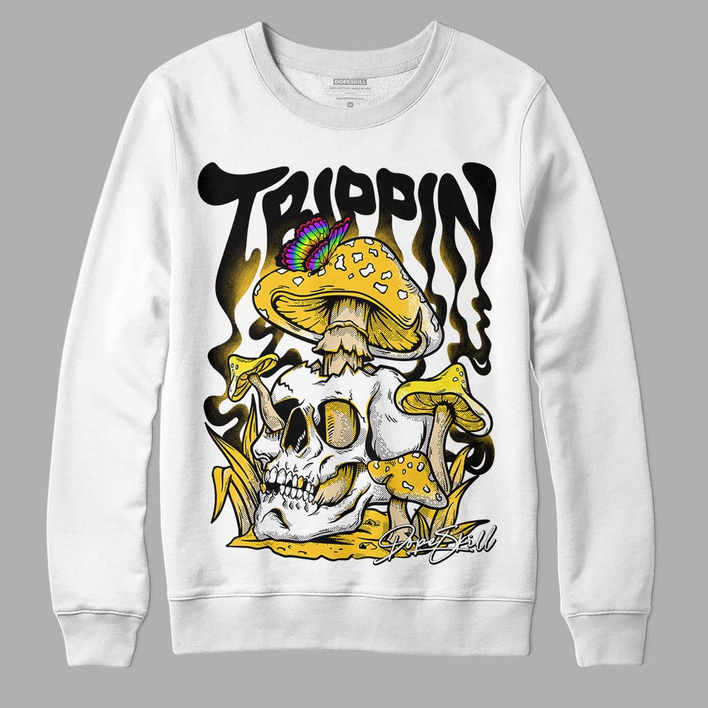 Jordan 4 Retro “Vivid Sulfur” DopeSkill Sweatshirt Trippin Graphic Streetwear - White 