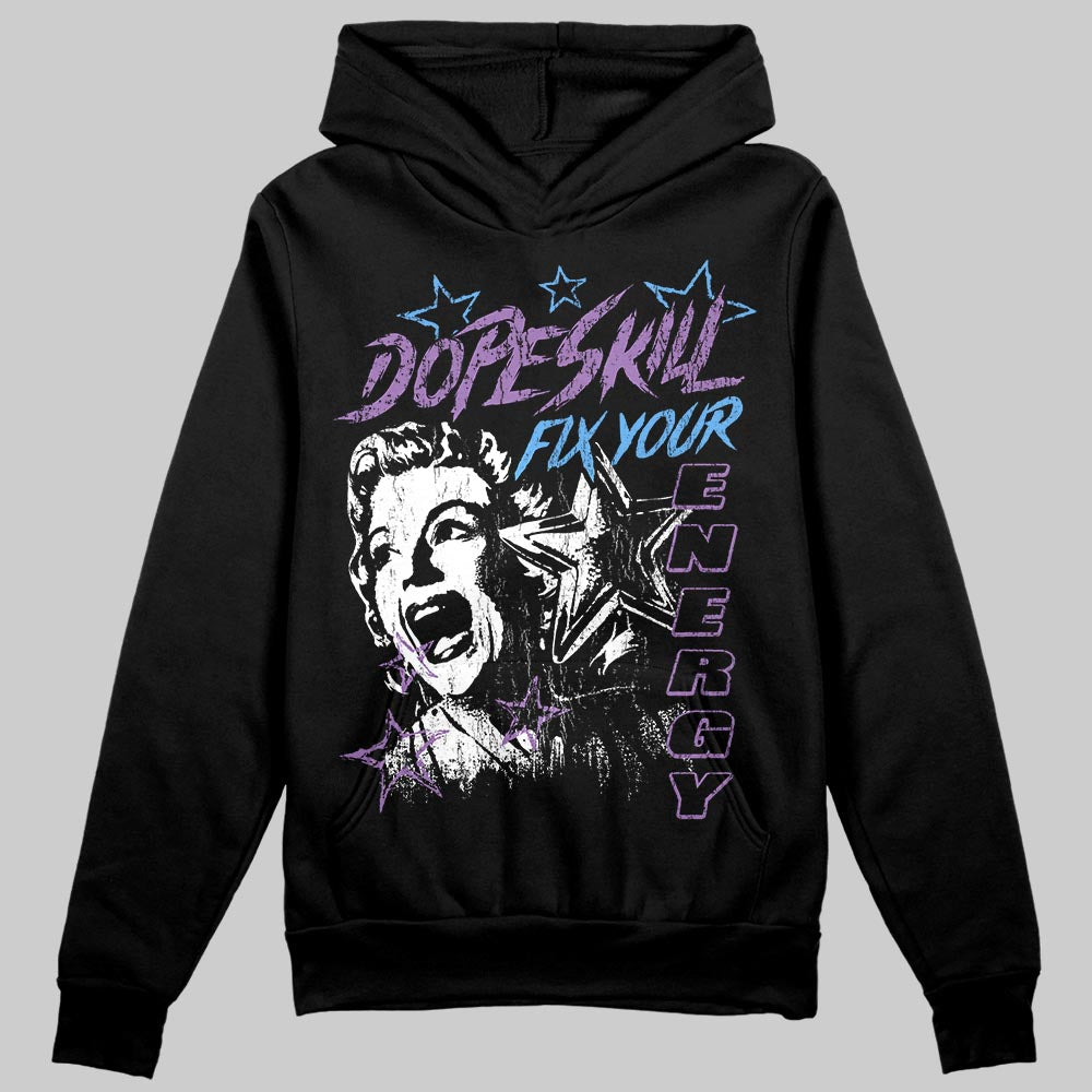 PURPLE Sneakers DopeSkill Hoodie Fix Your Energy Graphic Streetwear - Black