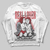 Jordan 5 Retro Fire Red Black Tongue (2025) DopeSkill Long Sleeve T-Shirt Real Lover Graphic Streetwear - White