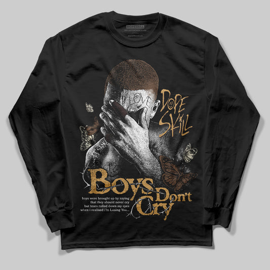 Jordan 5 “Earth/Metallic Gold” DopeSkill Long Sleeve T-Shirt Boys Don't Cry Graphic Streetwear - Black