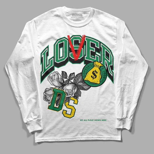 Jordan 5 “Lucky Green” DopeSkill Long Sleeve T-Shirt Loser Lover Streetwear - White