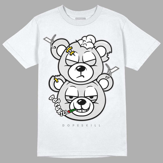 Dunk Low ‘Pure Platinum’ DopeSkill T-Shirt New Double Bear Graphic Streetwear - White