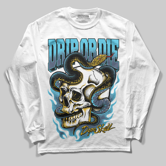Jordan 11 Retro Gamma Blue (2025) DopeSkill Long Sleeve T-Shirt Drip or Die Graphic Streetwear -0 White