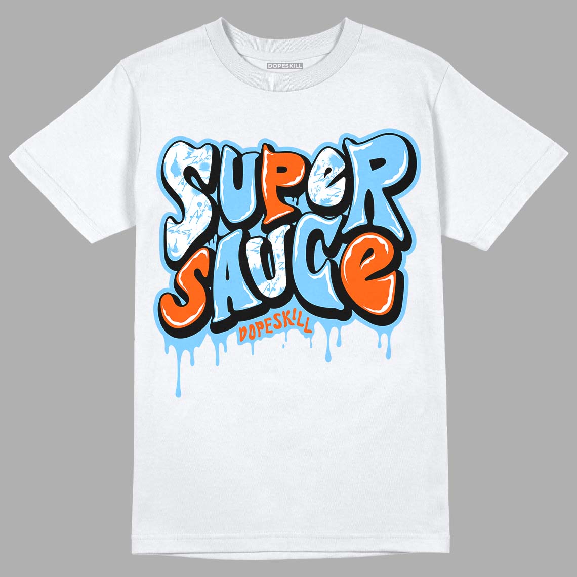 Dunk Low Futura University Blue DopeSkill T-Shirt Super Sauce Graphic Streetwear - White