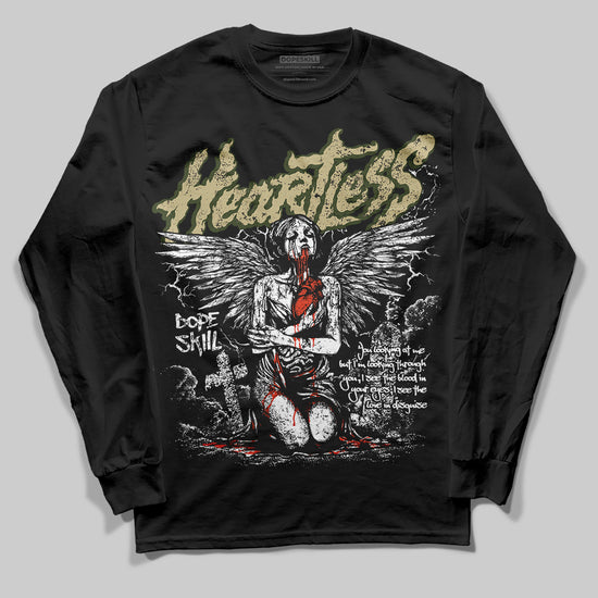 Olive Sneakers DopeSkill Long Sleeve T-Shirt Heartless Graphic Streetwear - Black