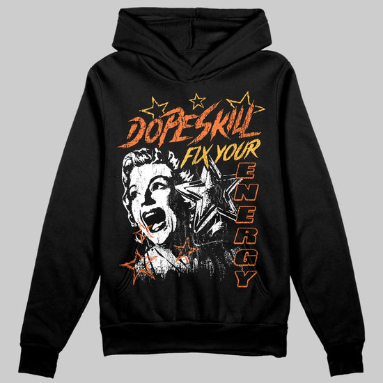 Orange Sneakers DopeSkill Hoodie Fix Your Energy Graphic Streetwear - Black