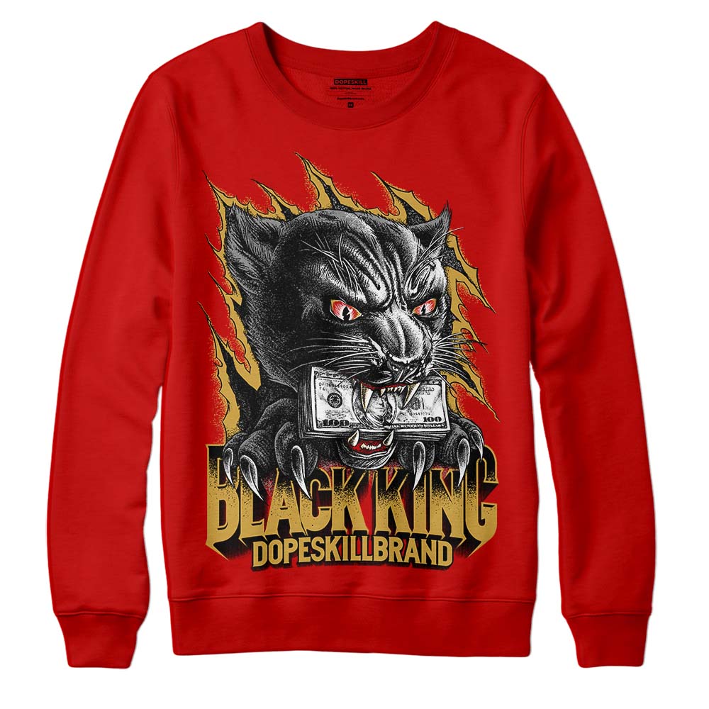 Red Sneakers DopeSkill Red Sweatshirt Black King Graphic Streetwear 