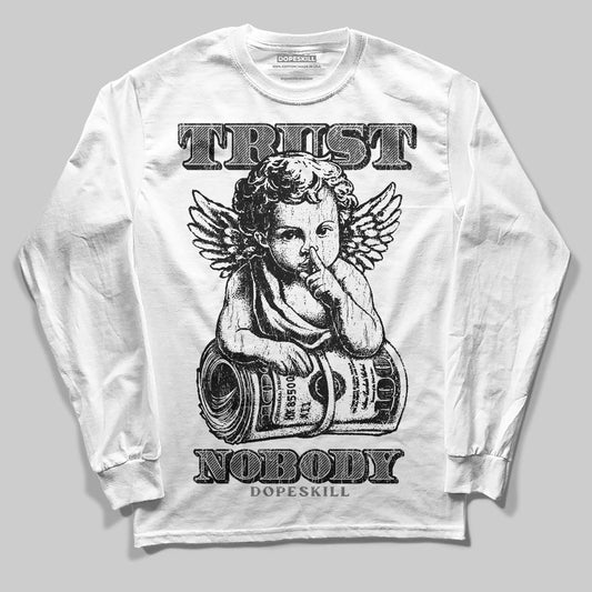 Grey Sneakers DopeSkill Long Sleeve T-Shirt Trust Nobody Graphic Streetwear - White