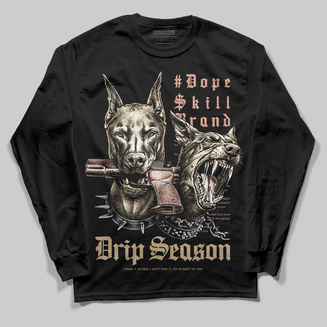 TAN Sneakers DopeSkill Long Sleeve T-Shirt New Drip Season Graphic Streetwear  - Black