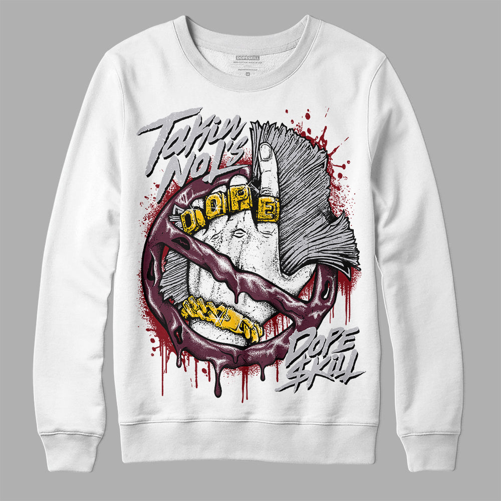 Jordan 5 Retro Burgundy DopeSkill Sweatshirt Takin No L's Graphic Streetwear - White 