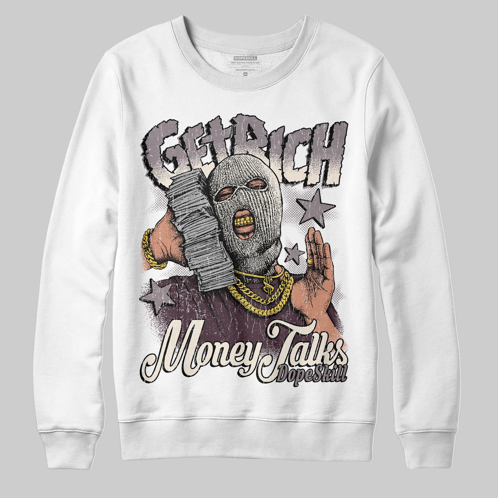 A Ma Maniére x Air Jordan 6 Retro “Smoky Mauve”⁠ DopeSkill Sweatshirt Get Rich Graphic Streetwear - White
