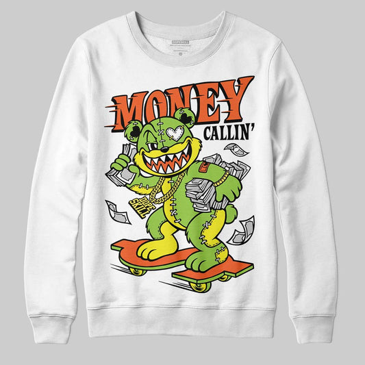 Neon Green Sneakers DopeSkill Sweatshirt Money Callin' Graphic Streetwear - White