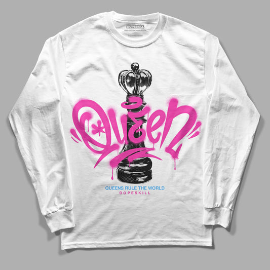 Pink Sneakers DopeSkill Long Sleeve T-Shirt Queen Chess Graphic Streetwear - White