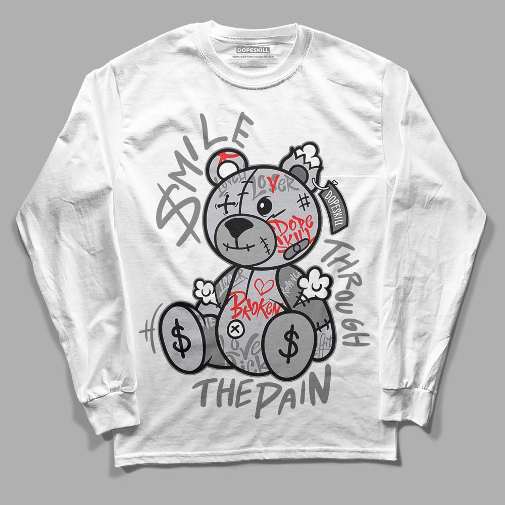 Grey Sneakers DopeSkill Long Sleeve T-Shirt Smile Through The Pain Graphic Streetwear - White