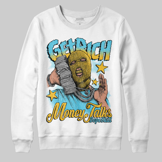 Jordan 11 Retro Gamma Blue (2025) DopeSkill Sweatshirt Get Rich Graphic Streetwear - White