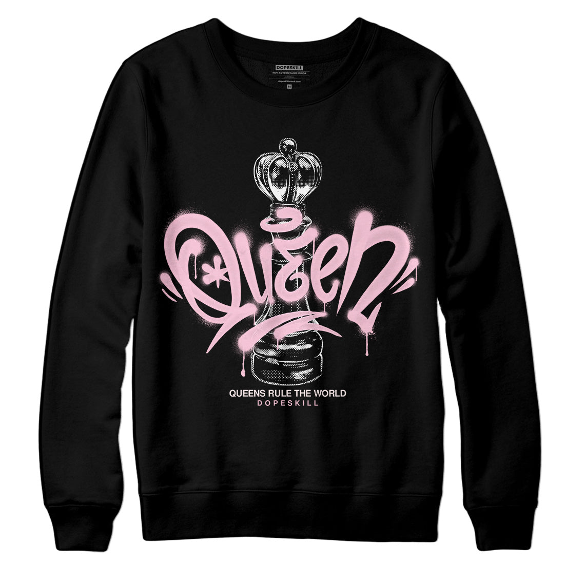 Dunk Low LX Pink Foam DopeSkill Sweatshirt Queen Chess Graphic Streetwear - Black