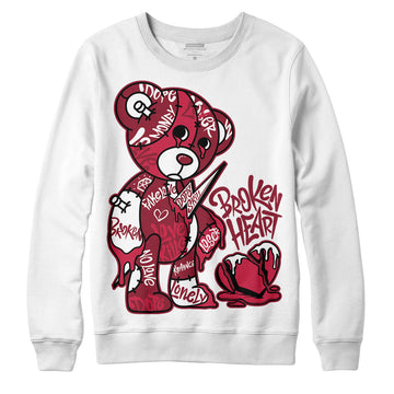 Jordan 1 Retro High '85 OG Metallic Burgundy DopeSkill Sweatshirt Broken Heart Graphic Streetwear - White