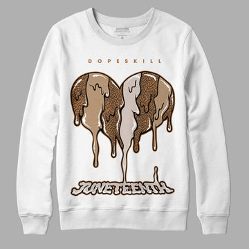 Jordan 3 Retro Palomino DopeSkill Sweatshirt Juneteenth Heart Graphic Streetwear - White