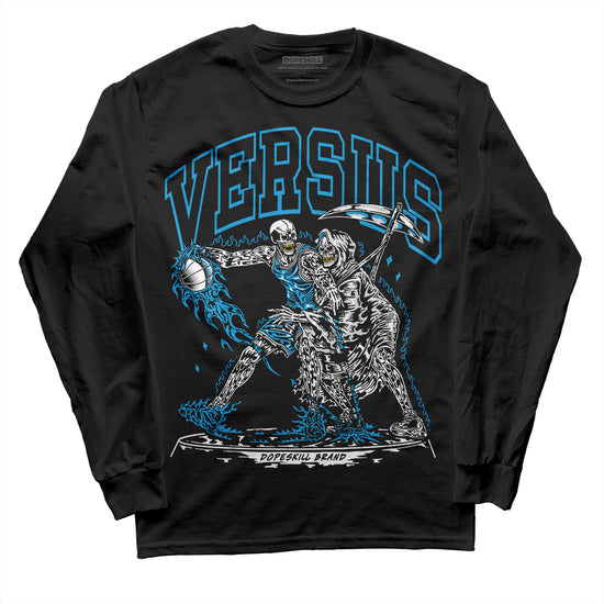 Jordan 4 Retro Military Blue DopeSkill Long Sleeve T-Shirt VERSUS Graphic Streetwear - Black