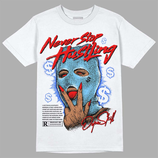 Travis Scott x Jordan 4 Retro 'Cactus Jack' DopeSkill T-Shirt Never Stop Hustling Graphic Streetwear - White 