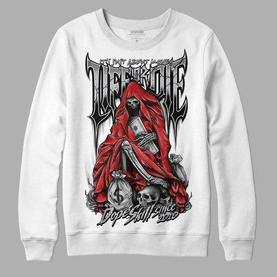 Grey Sneakers DopeSkill Sweatshirt Life or Die Graphic Streetwear - White 