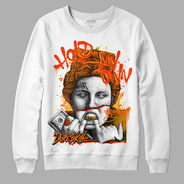 Orange, Black & White Sneakers DopeSkill Sweatshirt Hold My Own Graphic Streetwear - White 