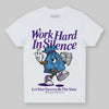 PURPLE Sneakers DopeSkill Toddler Kids T-shirt Work Hard In Silence Graphic Streetwear - White