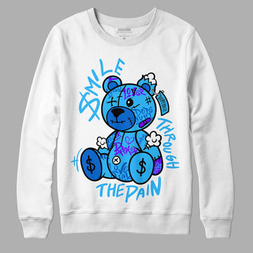 Jordan 1 High Retro OG “University Blue” DopeSkill Sweatshirt Smile Through The Pain Graphic Streetwear - White 