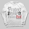 Jordan 4 OG “White Cement” DopeSkill Long Sleeve T-Shirt Protect Me From Evil Graphic Streetwear - White