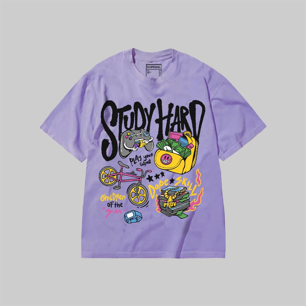 Study Hard DopeSkill Premium T-shirt Streetwear - Violet
