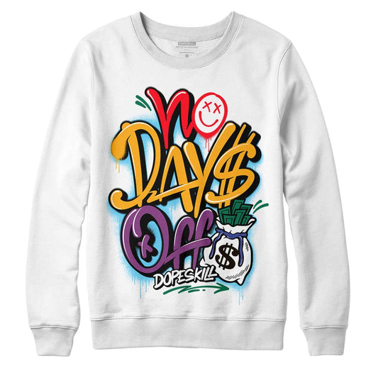 Jordan 1 Mid GS 'Six Championships' DopeSkill Sweatshirt No Days Off Graphic Streetwear - White 