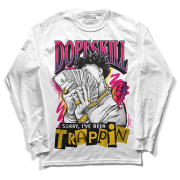 Jordan 3 Retro SP J Balvin Medellín Sunset DopeSkill Long Sleeve T-Shirt Sorry I've Been Trappin Graphic Streetwear - White 