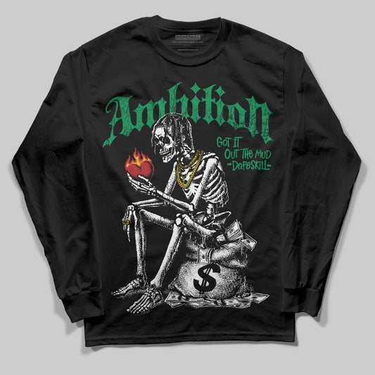 Green Sneakers DopeSkill Long Sleeve T-Shirt Ambition Graphic Streetwear - Black