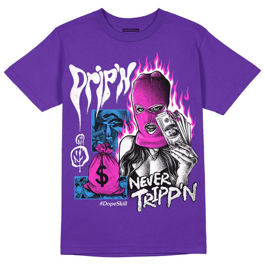 PURPLE Sneakers DopeSkill Purple T-Shirt Drip'n Never Tripp'n Graphic Streetwear