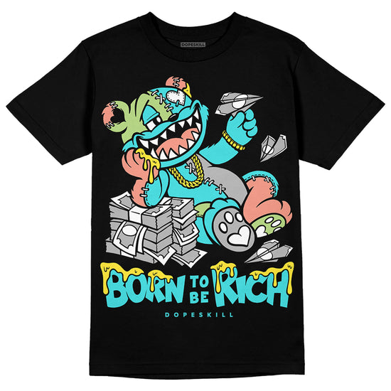 New Balance 9060 “Cyan Burst” DopeSkill T-Shirt Born To Be Rich Graphic Streetwear - Black